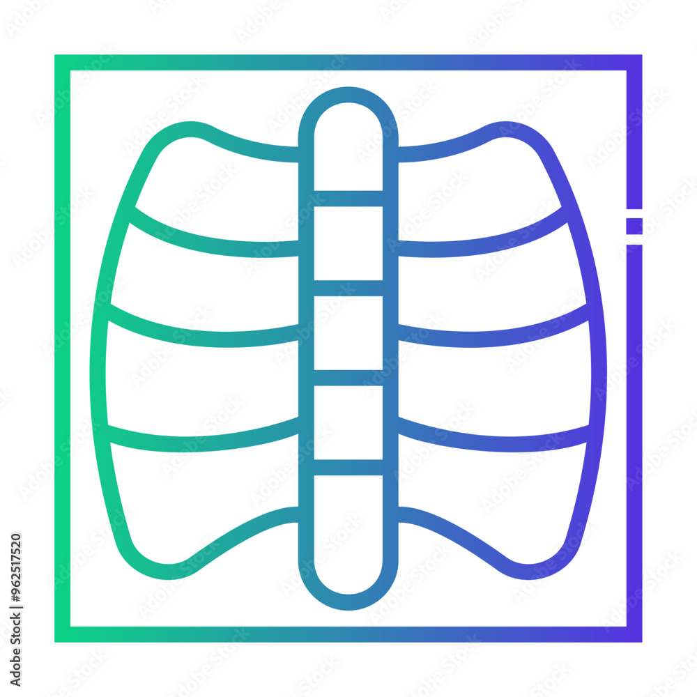 lung bone x Line Gradient Icon lung bone x Line Gradient Icon