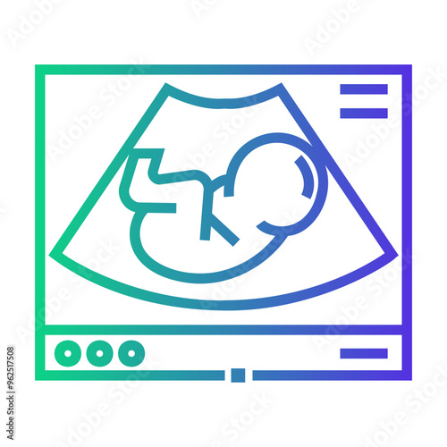 fetus scan Line Gradient Icon