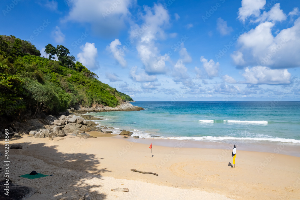 High angle view Beautiful Seashore in summer high season at Phuket island Thailand High angle view Beautiful Seashore in summer high season at Phuket island Thailand