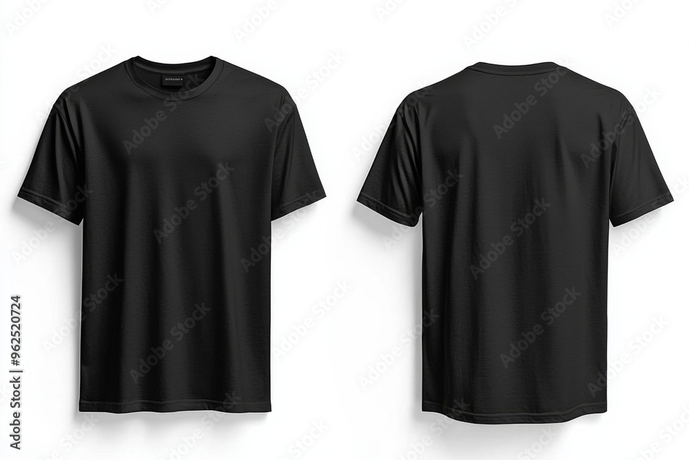 Black Tshirt Mockup Front and Back Isolated created with Generative AI Black Tshirt Mockup Front and Back Isolated created with Generative AI