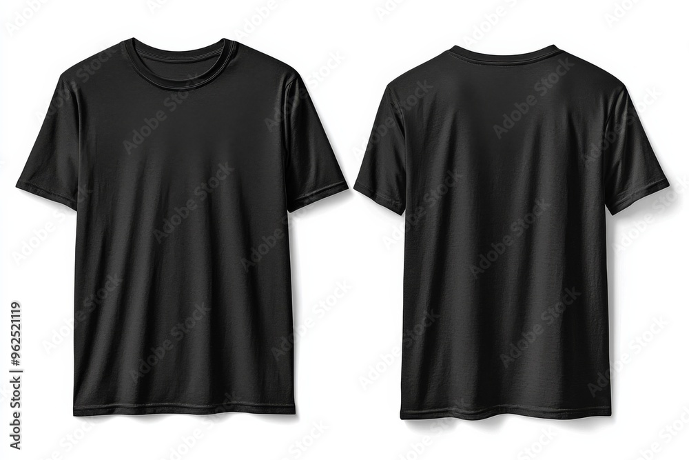 Fototapeta premium Black Tshirt Mockup Front and Back Isolated created with Generative AI
