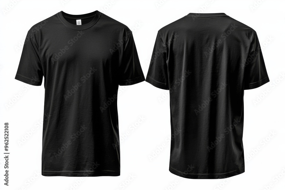Black Tshirt Mockup Front and Back Isolated created with Generative AI Black Tshirt Mockup Front and Back Isolated created with Generative AI