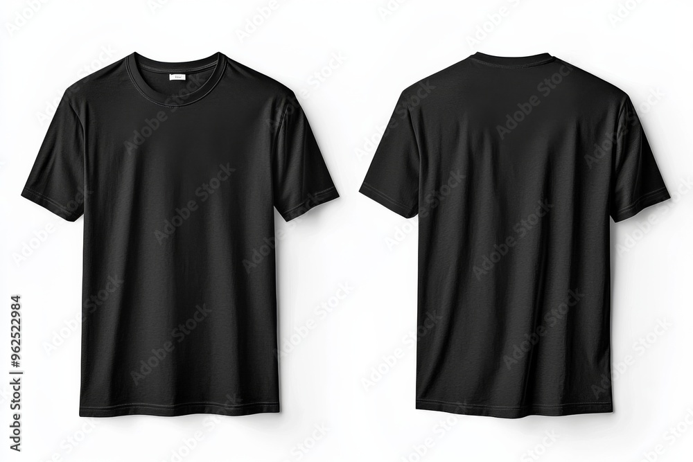 Black Tshirt Mockup Front and Back Isolated created with Generative AI Black Tshirt Mockup Front and Back Isolated created with Generative AI