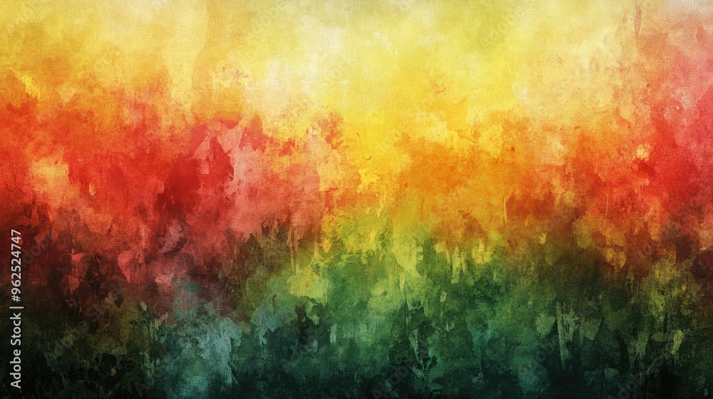 Fototapeta premium Abstract watercolor background with vibrant colors of red, orange, yellow and green.
