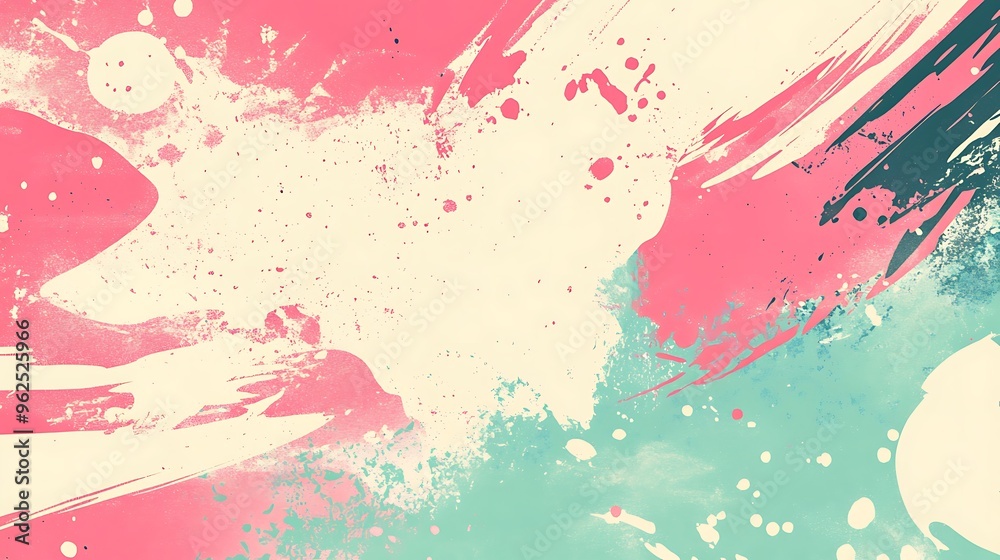 Obraz premium Abstract Paint Splatter with Pink, Yellow, and Blue Colors