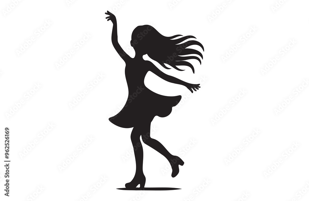 Fototapeta premium a girl dancing of silhouette vector illustration