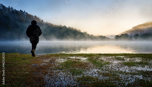 The lake feels otherworldly in the early light.