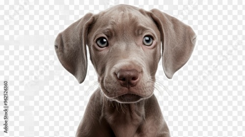 Wallpaper Mural Happy brown Weimaraner puppy playing and posing on a white background, showing a playful and cheerful expression in a headshot.

 Torontodigital.ca
