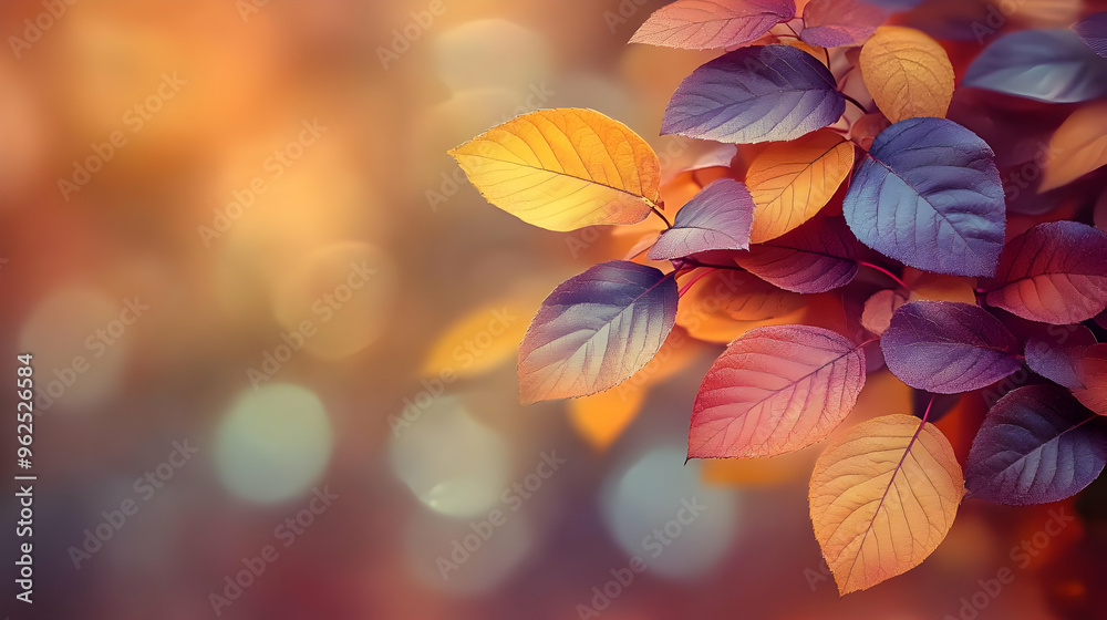 Autumn Leaves Changing Colors in a Beautiful Bokeh Background, Nature's Art Displayed with Warm Hues of Red, Orange, Yellow, and Purple Autumn Leaves Changing Colors in a Beautiful Bokeh Background, Nature's Art Displayed with Warm Hues of Red, Orange, Yellow, and Purple