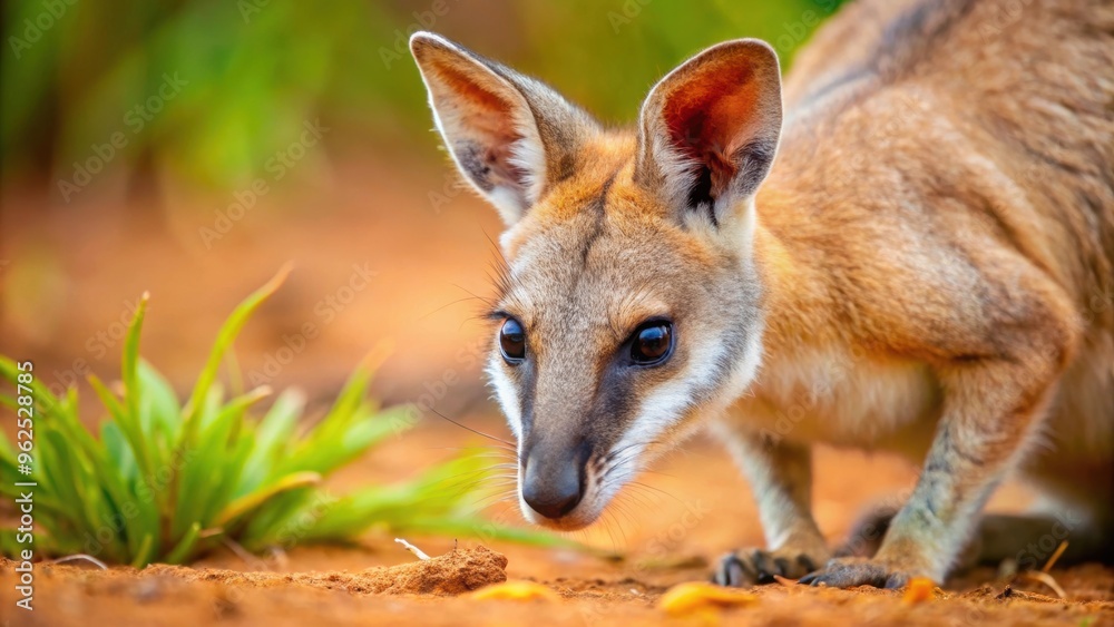 Close-up image of the agile wallaby, also known as the sand wallaby Close-up image of the agile wallaby, also known as the sand wallaby