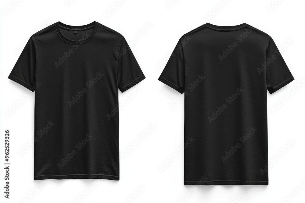 Black Tshirt Mockup Front and Back Isolated created with Generative AI Black Tshirt Mockup Front and Back Isolated created with Generative AI