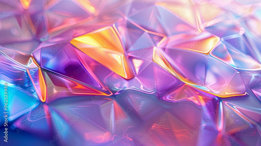 Abstract iridescent geometric pattern with vibrant colors Abstract iridescent geometric pattern with vibrant colors