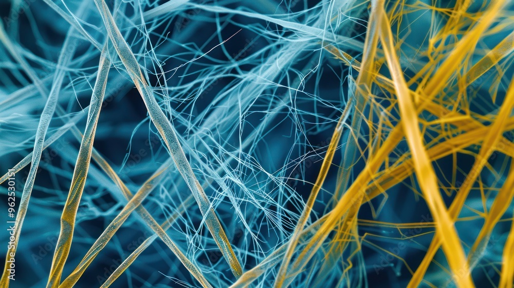 Abstract Microscopic View of Intertwined Fibers Abstract Microscopic View of Intertwined Fibers