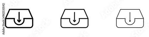 Inbox liner icon vector set.