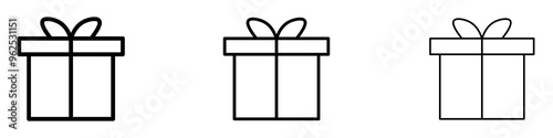 Gift boxes liner icon vector set.