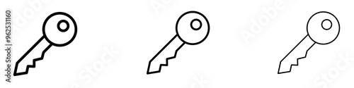 Key liner icon vector set.