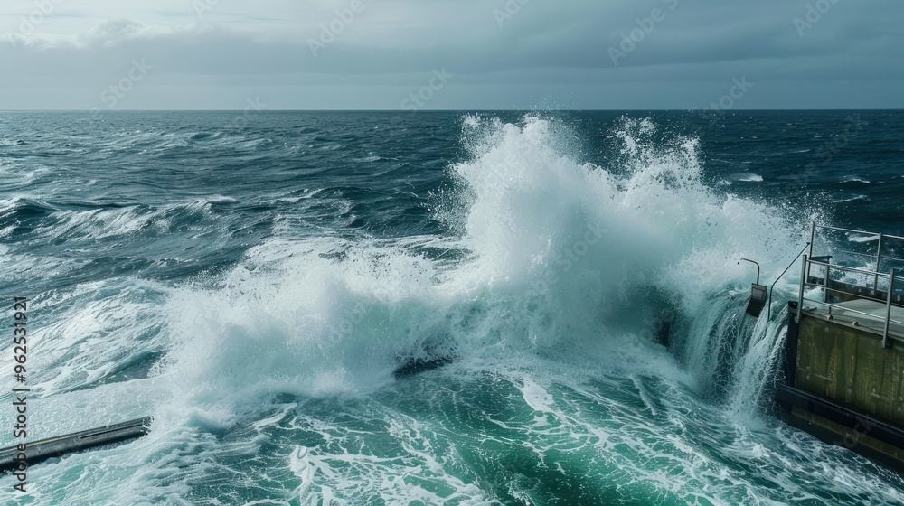 Powerful Waves Crashing Against a Pier Powerful Waves Crashing Against a Pier