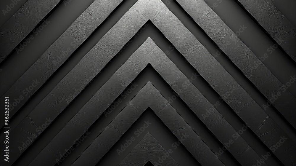Abstract Black and Gray Chevron Pattern with Textured Stripes
