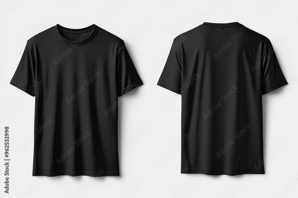 Black Tshirt Mockup Front and Back Isolated created with Generative AI Black Tshirt Mockup Front and Back Isolated created with Generative AI