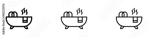 Jacuzzi liner icon vector set.