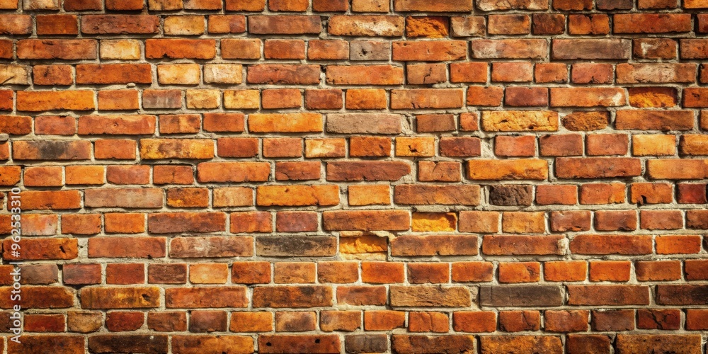 Fototapeta premium Close-up of a vintage brick wall with weathered bricks, weathered, vintage, brick, wall, texture, rough, aged, background
