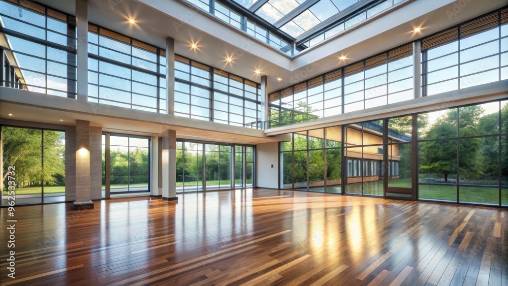 Spacious modern interior with lots of windows and high ceiling, spacious, modern, interior, windows Spacious modern interior with lots of windows and high ceiling, spacious, modern, interior, windows