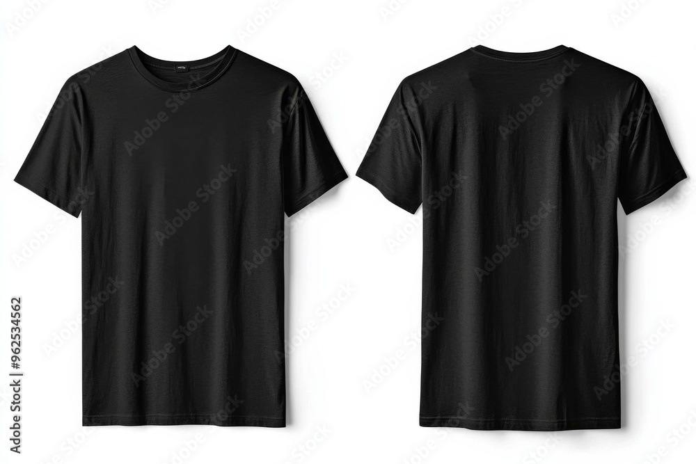 Black Tshirt Mockup Front and Back Isolated created with Generative AI Black Tshirt Mockup Front and Back Isolated created with Generative AI