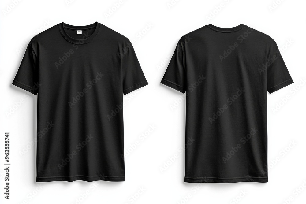Black Tshirt Mockup Front and Back Isolated created with Generative AI Black Tshirt Mockup Front and Back Isolated created with Generative AI
