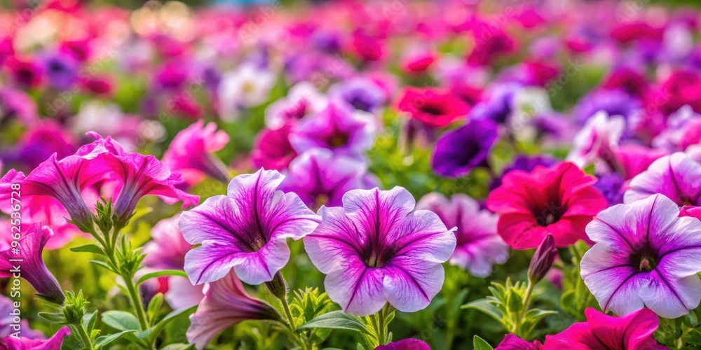 A vibrant field of blooming petunia flowers, petunia, flowers, field, colorful, vibrant, blooming, garden, nature, spring A vibrant field of blooming petunia flowers, petunia, flowers, field, colorful, vibrant, blooming, garden, nature, spring