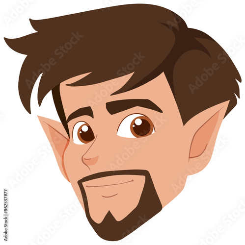 Smiling Elf Character Illustration
