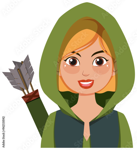 Elf Archer in Green Hood