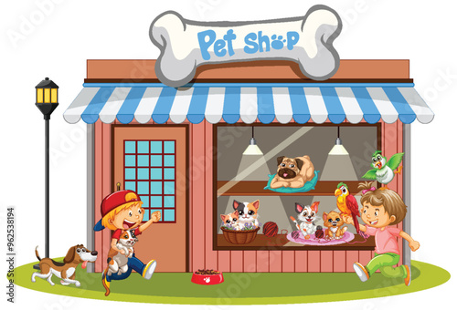 Children at the Pet Shop
