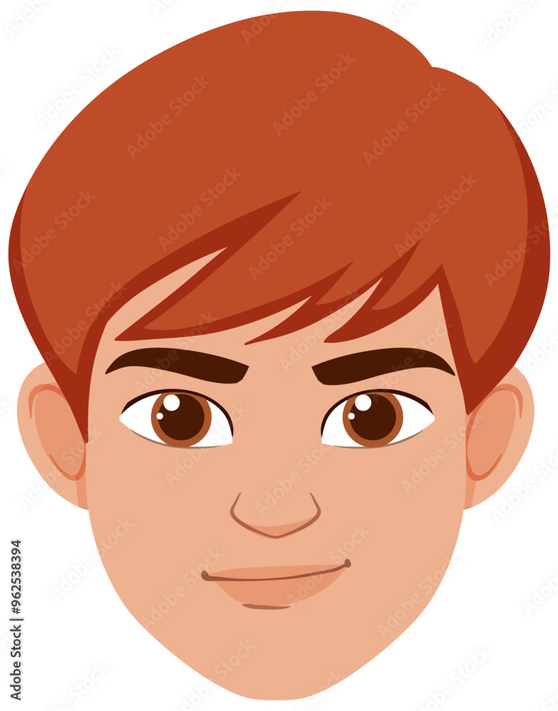 Smiling Red-Haired Boy Illustration Smiling Red-Haired Boy Illustration