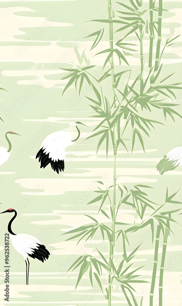 Naklejka premium Chinese-inspired doodle tile seamless patterns in an illustrator graphic style