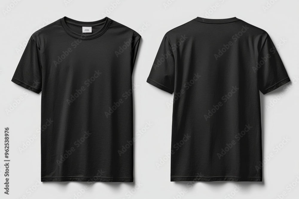 Black Tshirt Mockup Front and Back Isolated created with Generative AI Black Tshirt Mockup Front and Back Isolated created with Generative AI