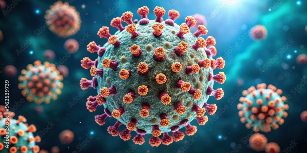 Close up macro shot of Mpox or Monkey pox Virus cell, Microbiology, microscopic, close-up, science, disease, infection Close up macro shot of Mpox or Monkey pox Virus cell, Microbiology, microscopic, close-up, science, disease, infection