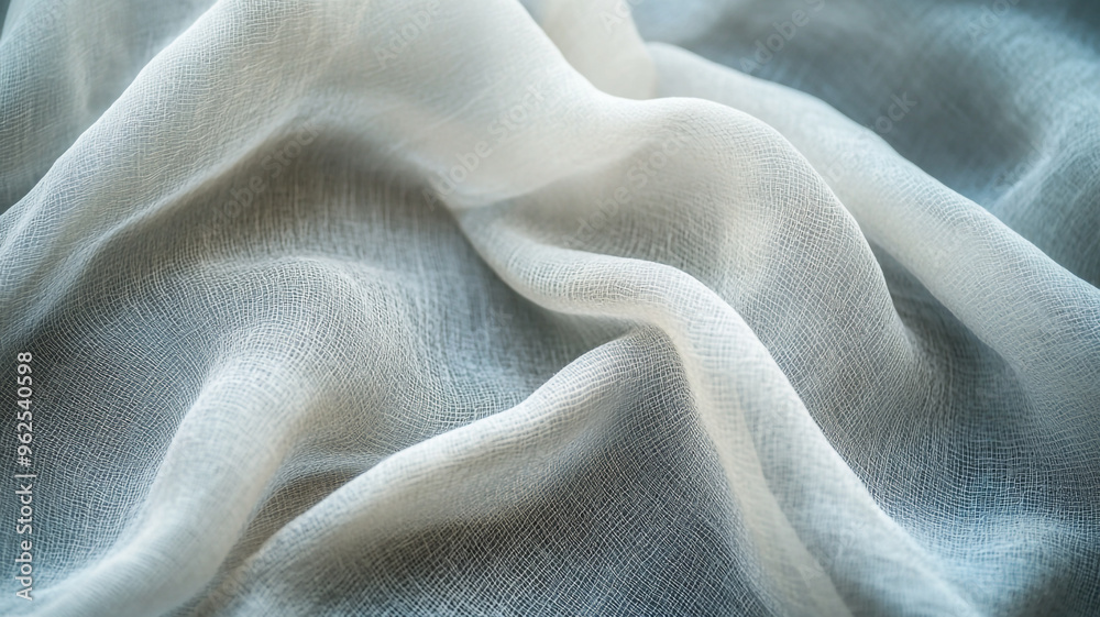 Soft white linen fabric gently draped and textured in natural light for textile design inspiration