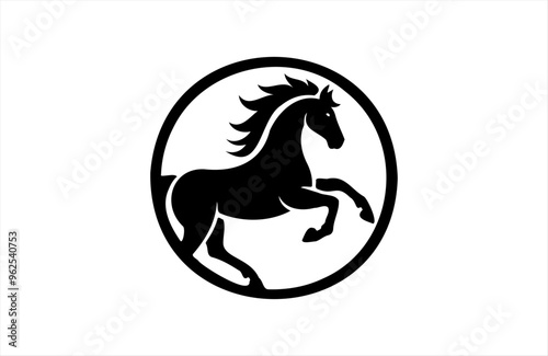 a horse icon of silhouette vector design in white background