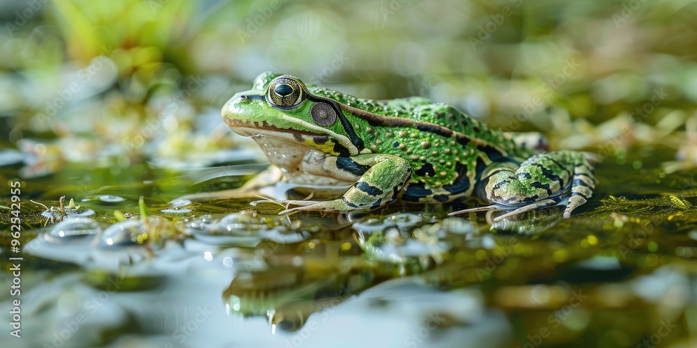 Edible frog species in a shallow water habitat Edible frog species in a shallow water habitat