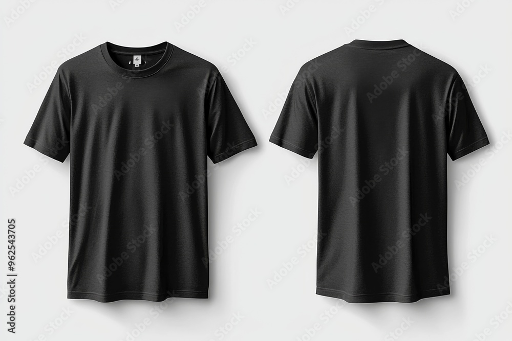 Black Tshirt Mockup Front and Back Isolated created with Generative AI Black Tshirt Mockup Front and Back Isolated created with Generative AI