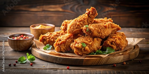 Spicy fried chicken with a crispy coating , spicy, fried, chicken, fast food, delicious, savory, comfort food, crispy, golden