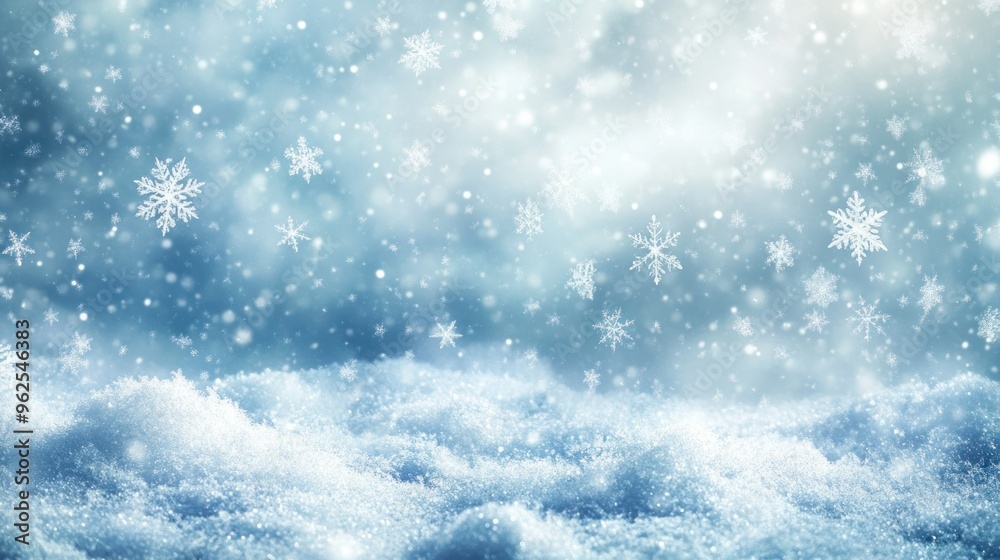 Winter Wonderland with Falling Snow and a Snowy Surface Winter Wonderland with Falling Snow and a Snowy Surface