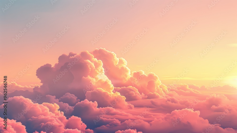 Soft sunrise with pink and yellow clouds, creating a peaceful morning sky. Warm tones fill the horizon, evoking a happy and serene day.
Soft sunrise with pink and yellow clouds, creating a peaceful morning sky. Warm tones fill the horizon, evoking a happy and serene day.