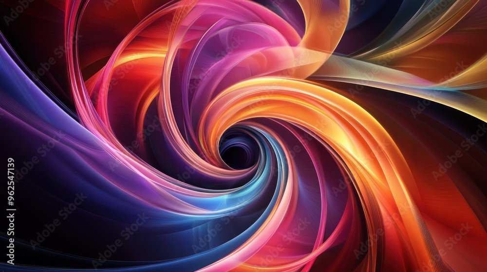Fototapeta premium Abstract Swirling Colorful Lines Forming a Vortex
