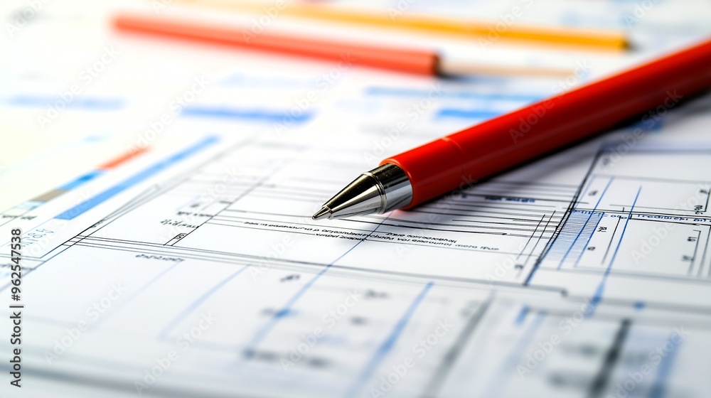 Business plan documents with a focus on product development and market entry.Generative ai illustration. Business plan documents with a focus on product development and market entry.Generative ai illustration.