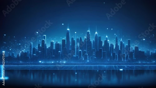 "Digital Cityscape: A Futuristic Urban Night View"