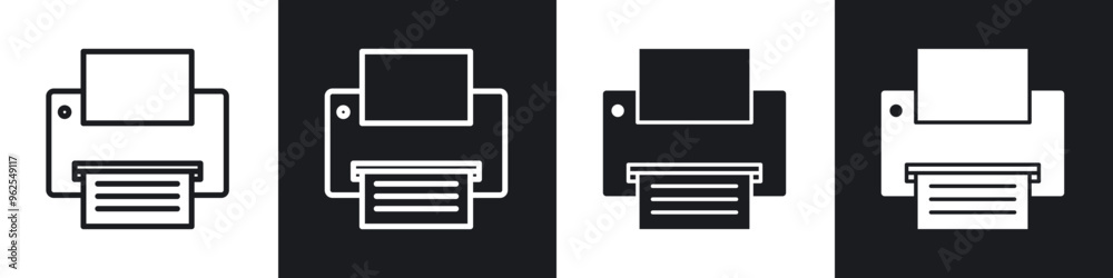 Print line icon vector illustration set. Print line icon vector illustration set.