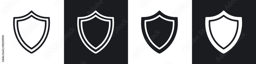 Shield line icon vector illustration set. Shield line icon vector illustration set.