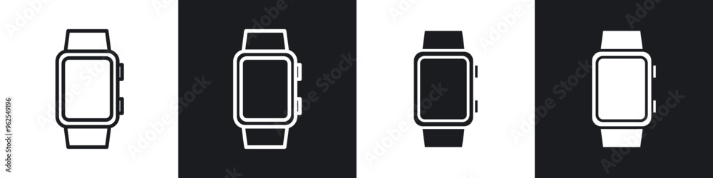 Smartwatch line icon vector illustration set. Smartwatch line icon vector illustration set.