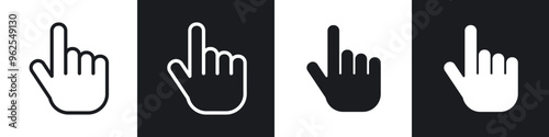 Cursor hand line icon vector illustration set.